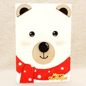 [하얀겨울카드] -하얀곰돌이 - 어린이집 유치원 크리스마스만들기 만들기재료-칭찬나라큰나라